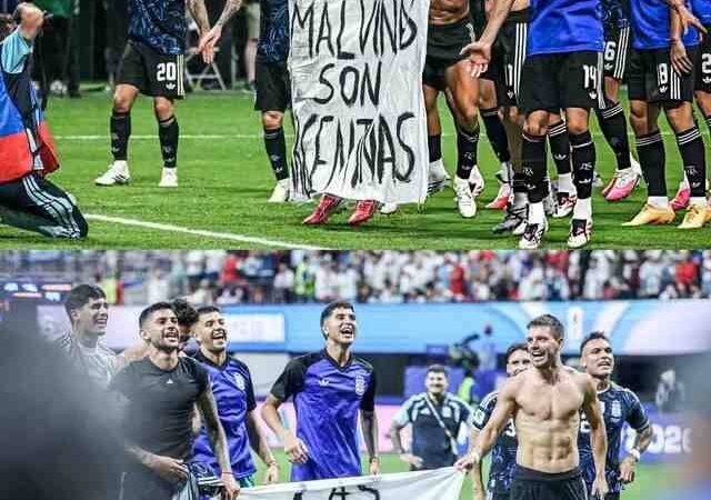 “LAS VAMOS A RECUPERAR”: MILEI DEFIENDE PANCARTA POR MALVINAS EN SEMIFINAL DEL MUNDIAL
