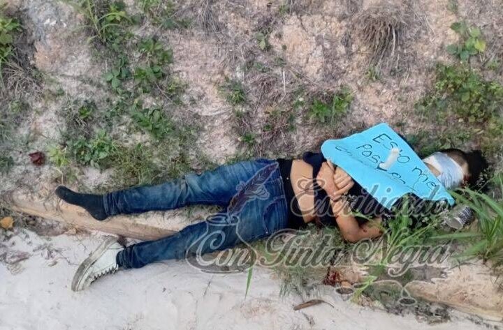 EJECUTAN A JOVEN; LE DEJAN NARCO MENSAJE