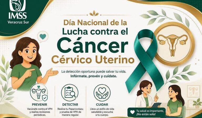 LLAMA IMSS VERACRUZ SUR A PREVENIR CÁNCER CERVICOUTERINO CON VACUNACIÓN Y DETECCIÓN OPORTUNA
