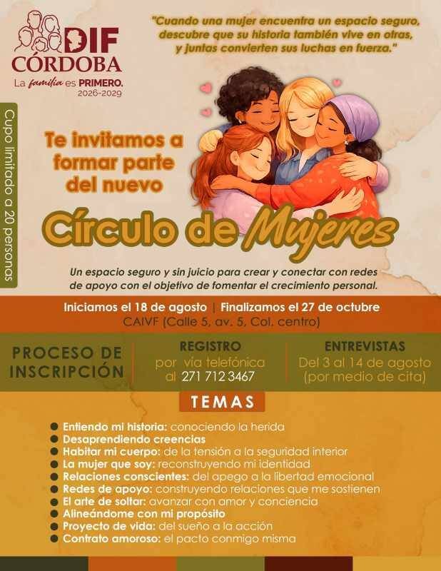 DIF CÓRDOBA ABRE NUEVO CÍRCULO DE MUJERES PARA VÍCTIMAS DE VIOLENCIA FAMILIAR