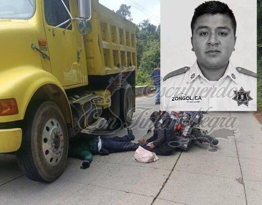 MUERE AGENTE VIAL AL ESTRELLARSE CONTRA CAMIÓN DE VOLTEO