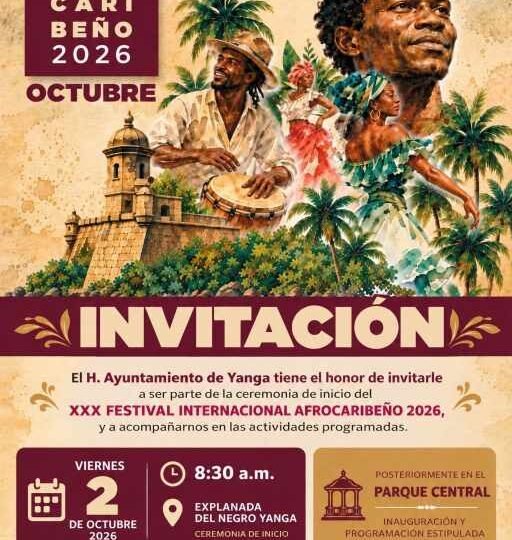 ANUNCIAN ACTIVIDADES CULTURALES EN YANGA POR INICIO DEL FESTIVAL AFROCARIBEÑO