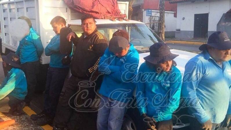 DETIENEN A 13 POR ROBO DE CABLE; SE HACÍAN PASAR POR EMPLEADOS DE CFE