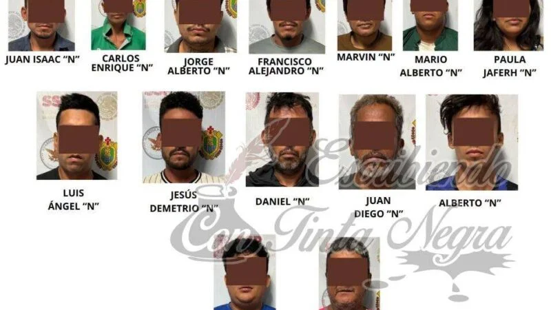 DESARTICULAN GRUPO DEL CRIMEN ORGANIZADO; DETIENEN A 15