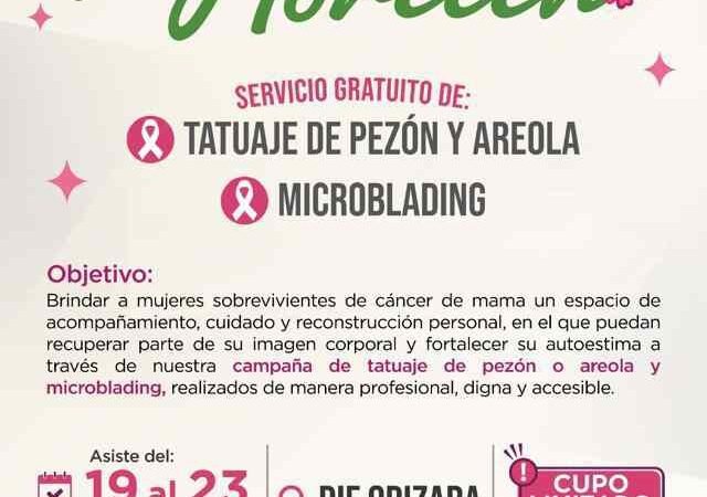 DIF ORIZABA INICIA CAMPAÑA GRATUITA DE TATUAJE RECONSTRUCTIVO Y MICROPIGMENTACIÓN PARA SOBREVIVIENTES DE CÁNCER DE MAMA