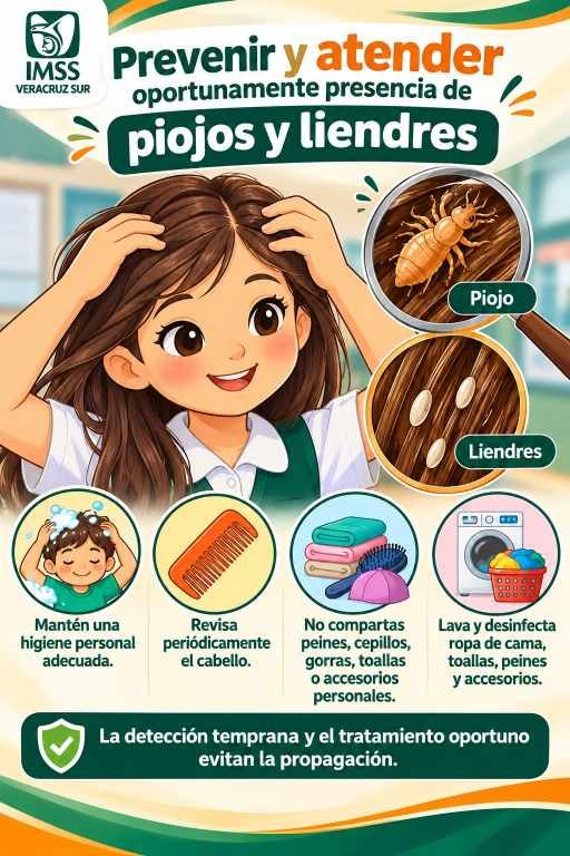 EXHORTA IMSS A PREVENIR PRESENCIA DE PIOJOS Y LIENDRES
