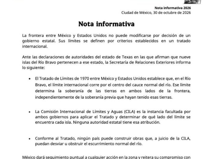 TEXAS DESIGNA COMO SU TERRITORIO 9 ISLAS MEXICANAS; SRE RESPONDE QUE ESO NO PROCEDE